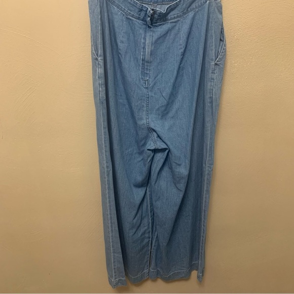 Madewell Denim Apron Bow-Back Jumpsuit in Ronda Wash Size 4 - Picture 9 of 13